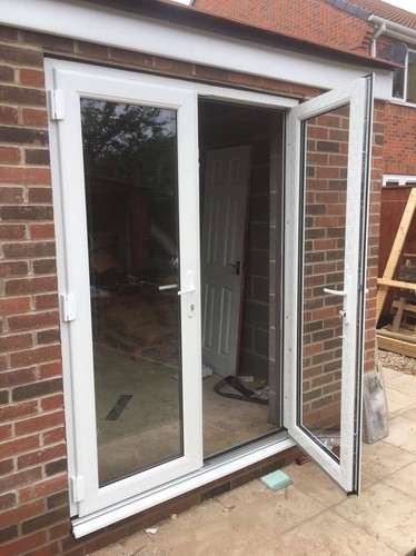 White upvc french doors - french, in