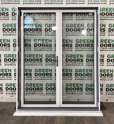 White wide french doors - white,