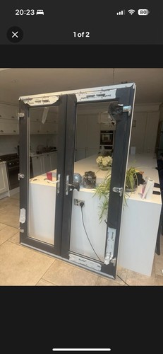 French doors external grey - french, no
