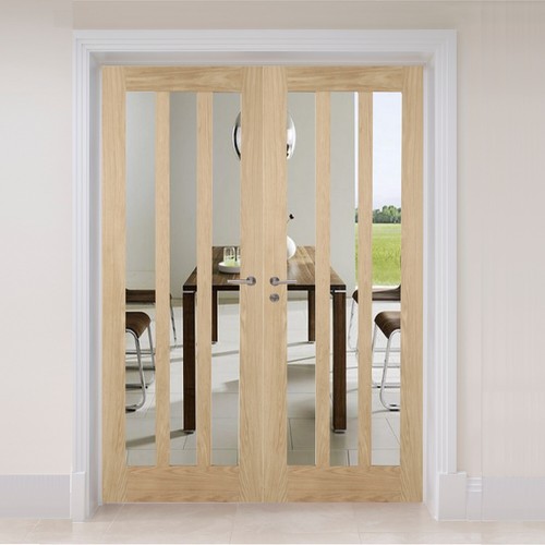 Rebated oak door pair internal - rebated,