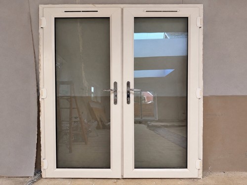 Cream upvc double - upvc, glazed