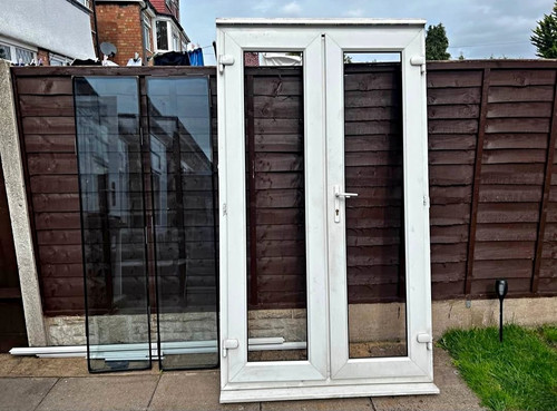 White upvc french - white, door