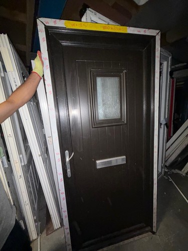 New black upvc door - black,