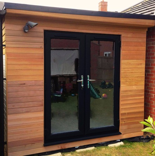 Upvc french doors - black,, grey