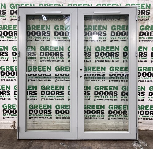 Grey aluminium french doors - french,