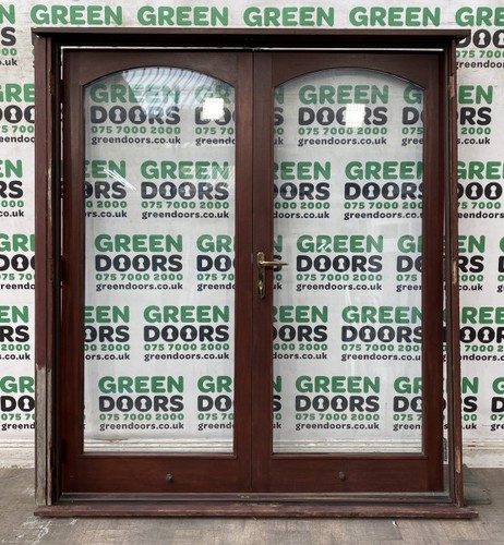 Arched hardwood french doors - arched,